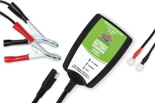 Interstate Batteries Powersports - Cargador de batería de 1.0 amperios - Plomo ácido sellado o AGM - Motocicletas, ATV, Marina, motos de nieve,