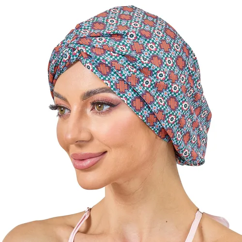 Miniatura 22 de Gorro de satén de seda ajustable para envolver el cabello para dormir, gorro de dormir de doble capa, turbante nocturno para cabello largo y rizado