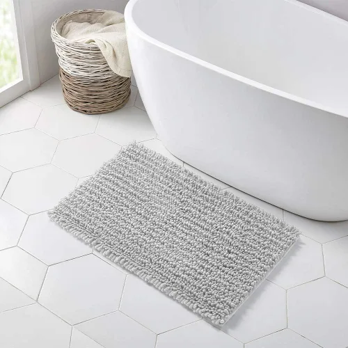 Miniatura 270 de Walensee Alfombra de baño antideslizante (24x17 pulgadas, rosa polvoriento) absorbente de agua, súper suave, lanuda de felpilla, lavable a máquina