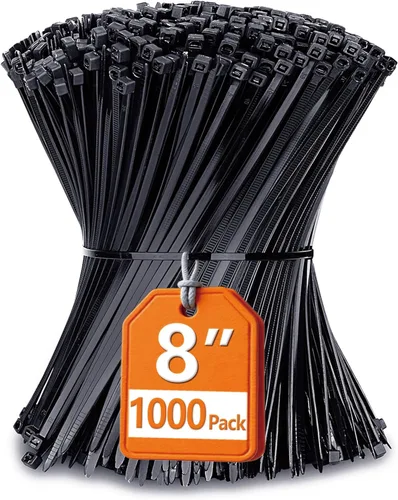Miniatura 9 de ANOSON - Bridas de varios tamaños (4 + 6 + 8 + 12 pulgadas), paquete de 400 bridas negras, bridas de alambre resistentes a los rayos ultravioletas
