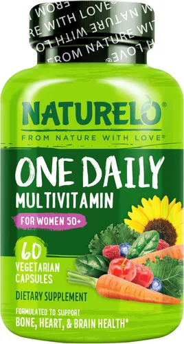 Naturelo Multivitamina de un día para mujeres de más de 50 años (sin hierro) - Apoyo para la menopausia para mujeres mayores de 50 años - Suplemento