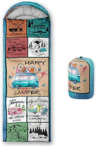 Miniatura 35 de HOSIMA Saco de dormir de mariposa para adultos y niños para campamento, saco de dormir ultraligero gótico negro para clima frío y verano.