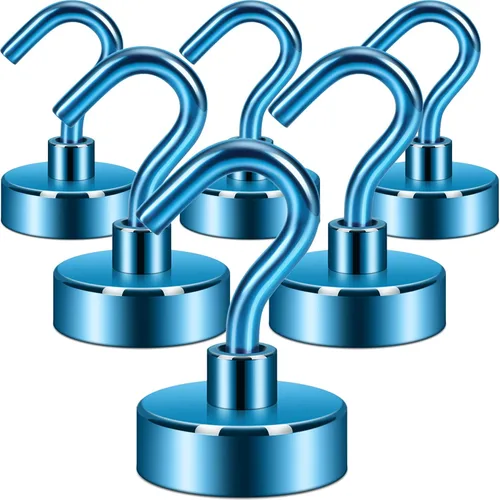 Miniatura 46 de Neosmuk Ganchos magnéticos extrafuertes con resistencia de más de 27 lbs, con imanes de tierras raras resistentes para refrigerador, crucero, Bronce