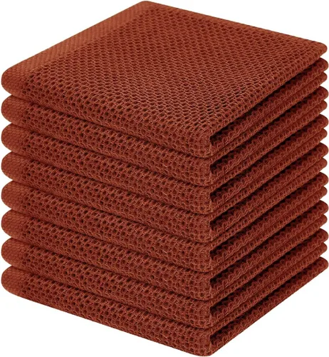 Miniatura 10 de Homaxy Paños de cocina de 100% algodón con tejido de gofre, ultra suaves, absorbentes, de secado rápido, 12 x 12 pulgadas, paquete de 6, amarillo