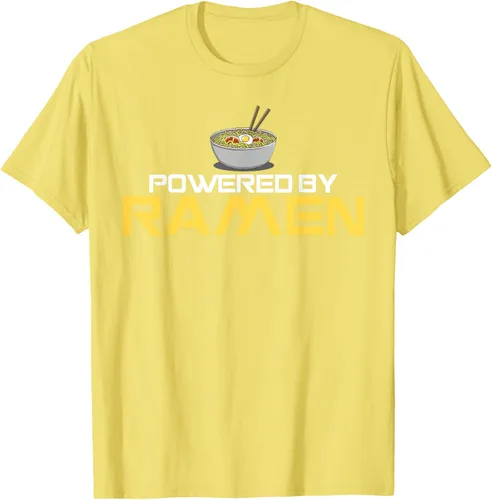 Miniatura 71 de Camiseta de fideos de anime japoneses Powered By Ramen, Negro, S