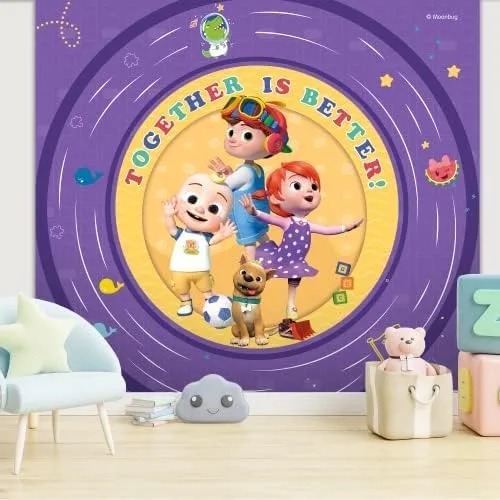JJ and His Brothers CoComelon - Papel tapiz para despegar y pegar, decoración de pared para niños CoComelon, decoraciones de Cocomelon para niños y