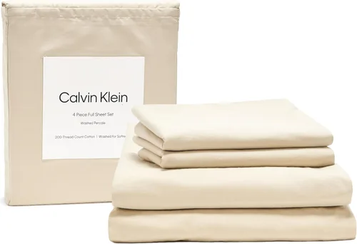 Miniatura 29 de Calvin Klein - Juego de sábanas de tamaño Queen, sábanas refrescantes frescas y a medida con un tacto de percal de algodón naturalmente suave