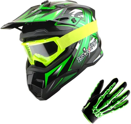 Miniatura 7 de 1Storm - Casco de motocross para adultos, BMX, MX, ATV, Dirt Bike, motocicleta cuádruple de cuatro ruedas, estilo de carreras, HF801 Sonic Blue