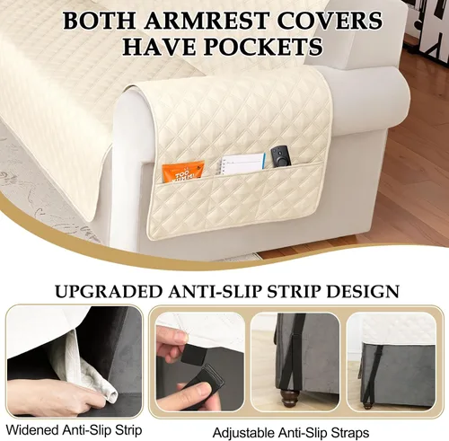 Miniatura 4 de HDCAXKJ Funda impermeable para sofá modular en forma de L, fundas seccionales de esquina lavables, a prueba de mascotas, protector de muebles