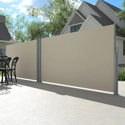 Miniatura 10 de PATISOL Toldo lateral retráctil de aluminio de 138" x 71" para patio al aire libre divisor de privacidad plegable, resistente al agua y a los rayos