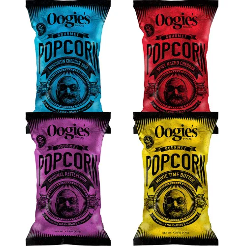 Miniatura 11 de Oogie's Gourmet Popcorn Paquete de 4 Sabor Gouda ahumado de nogal Snacks de palomitas de maíz sin gluten Bolsa grande de 4.25 onzas