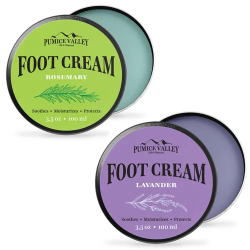 Miniatura 10 de Pumice Valley Crema de bálsamo para pies secos y agrietados, bálsamo hidratante natural para callos y pies secos (paquete de 2, lavanda)