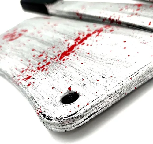 Miniatura 4 de Cooplay Cuchillo de plástico de carnicero de sangre para cosplay, accesorios de plástico realistas de terror, divertido para Halloween, fiesta