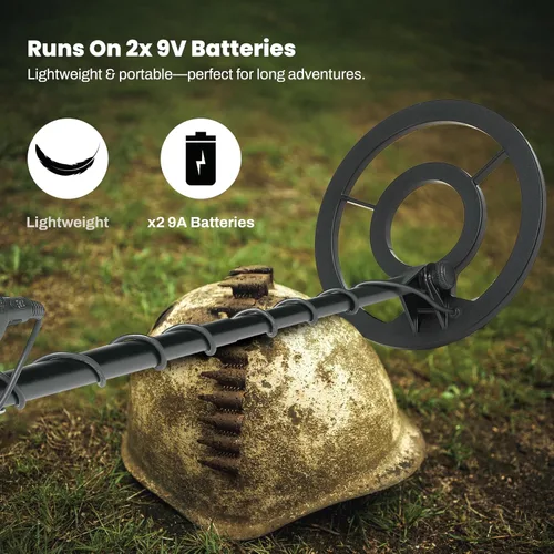Miniatura 2 de Bounty Hunter Detector de Metales Quick Silver para Adultos y Niños – Bobina Impermeable de 8", Pantalla LCD, Ligero y Fácil de Usar, Encuentra Oro