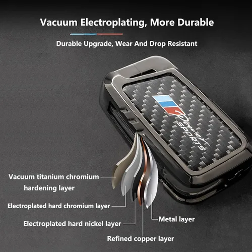 Miniatura 57 de Funda para llavero BMW con llavero, fibra de carbono real, protección de aleación de zinc, compatible con BMW 1 3 4 5 6 7 Series X1 X3 X4 M5 M6 GT3