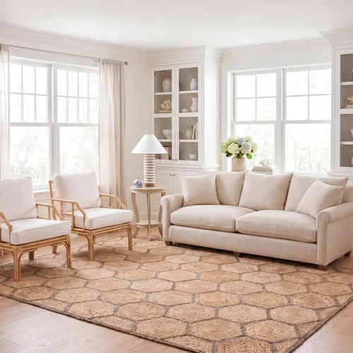 Miniatura 5 de SAFAVIEH Natural Fiber Collection - Alfombra decorativa, 2 x 3 pies, natural y gris, yute tejido de panal hecho a mano, ideal para zonas de alto