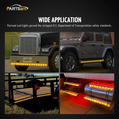 Miniatura 7 de Partsam - 10 piezas de luces LED de 3/4 pulg. ámbares para lado, luces de señalización aprobadas por DOT con lente transparente, luces tipo bala