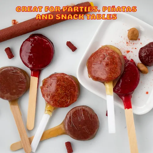 Miniatura 5 de Zumba Rica - Paleta de chile en polvo, 12 unidades, paletas con cubierta de chile en polvo con caramelo, piruleta mexicana, caramelo de chile