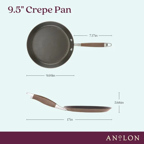 Miniatura 2 de Anolon Advanced - Sartén antiadherente anodizada dura para el hogar, 9.5 pulgadas, bronce