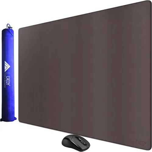 Miniatura 39 de Cacoy Tapete de escritorio de cuero, 70.8 x 24 pulgadas, tamaño mega, extendido, tapete de escritorio profesional para escritorio completo, Negro