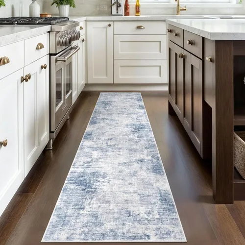 Miniatura 899 de IOHOUZE Alfombra abstracta lavable de 3 x 12 pies para pasillos, antideslizante para cocina, camino de entrada de lana sintética para interiores