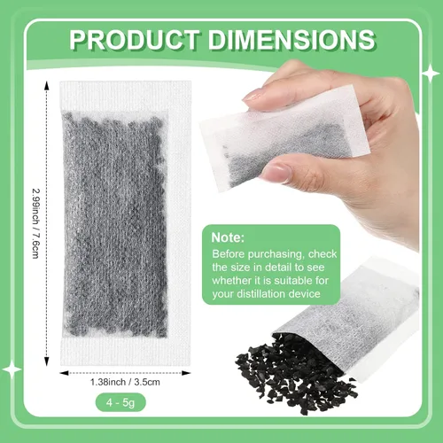 Miniatura 2 de Paquete de 48 filtros de destilador de carbón activado de repuesto, bolsas de filtro de carbón activado con cáscara de coco, compatibles con modelos