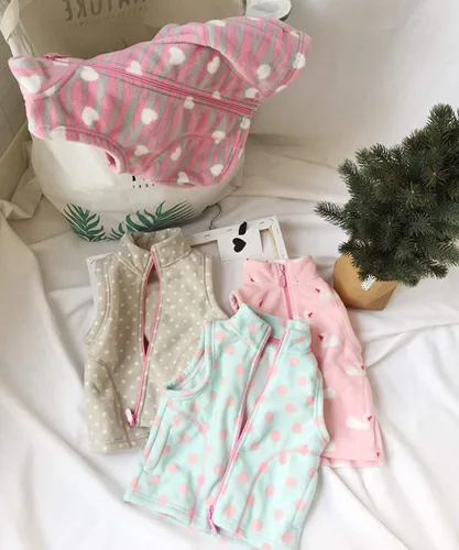 Miniatura 4 de Chaleco ligero polar suave de la muchacha del bebé con cremallera hasta el chaleco de la ropa de abrigo