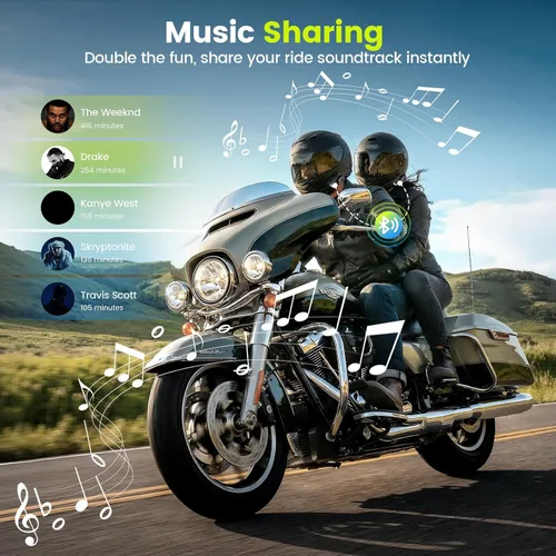 Miniatura 4 de X10 - Auriculares Bluetooth para casco de motocicleta V5.4, sistema de comunicación de intercomunicación de grupo de 10 jinetes, cancelación