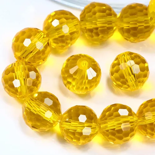 Miniatura 28 de Dowarm 150 PIEZAS Cuentas de cristal de vidrio redondas de 6 mm para hacer joyas, cuentas facetadas de cristal rondelle espaciadoras de color azul