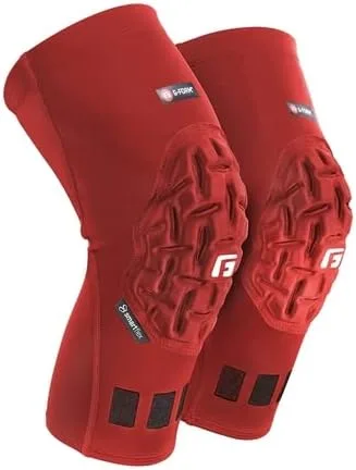 G-Form Rodillera de compresión acolchada profesional, soporte de rodilla para hombres y mujeres, color rojo, talla XS para adultos