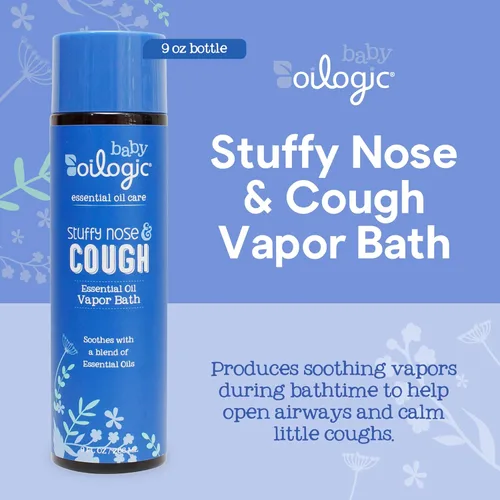 Miniatura 2 de Oilogic Alivio de baño de vapor para la nariz y la tos congestionada para bebés y niños pequeños, mezcla de aceite esencial, alivia naturalmente