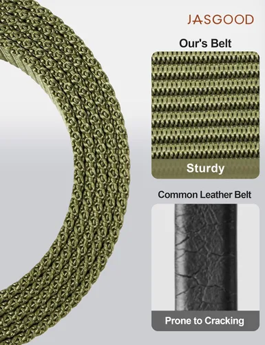Miniatura 3 de JASGOOD Cinturón táctico de nailon reforzado resistente para hombres correa de cinturón militar ajustable con hebilla de metal