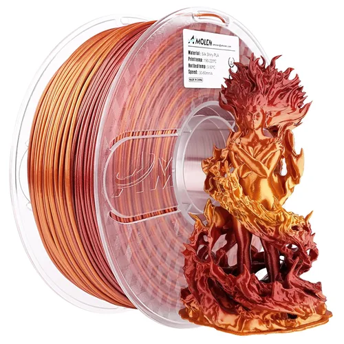 Miniatura 34 de AMOLEN - Filamento de seda PLA para impresora 3D de 1.75mm, filamento brillante blanco para impresión 3D, carrete de 1kg (2.2 libras), compatible