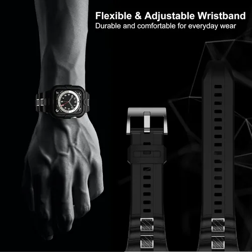 Miniatura 5 de Correas compatibles con Apple Watch Band 46mm 45mm 44mm 42mm, correa deportiva para hombres con funda protectora para Watch Series 11 10 9 8 7/ SE