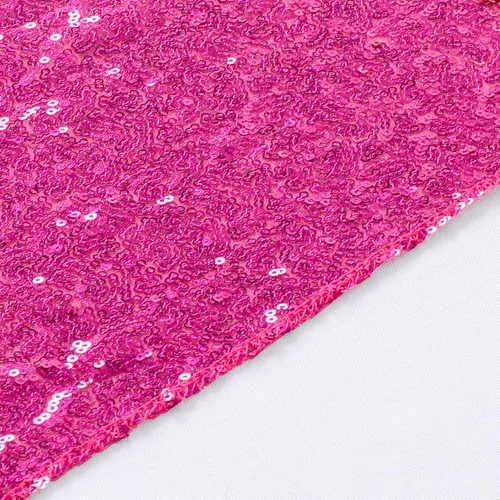 Miniatura 5 de ShinyBeauty Mantel de lentejuelas rosa intenso, superposición redonda brillante de 120 pulgadas para decoración de bodas, fiestas de cumpleaños
