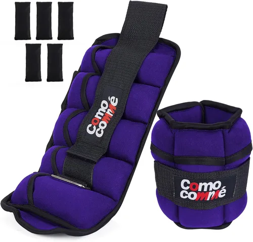 Miniatura 10 de Pesas ajustables para tobillo, 2, 3, 5 libras, 1 par de pesas de entrenamiento de fuerza, muñeca, pierna, brazo para mujeres, hombres, juego