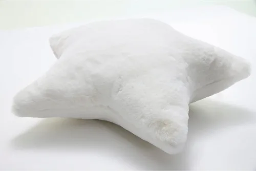 Miniatura 3 de Pillow Perfect Almohada para interiores en estrella de piel sintética, color blanquecino, 16.5 x 16.5 pulgadas