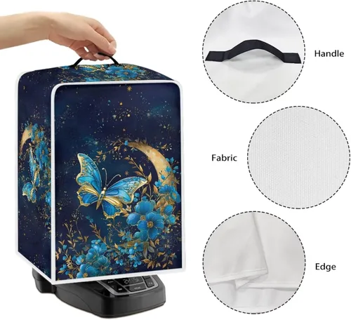 Miniatura 5 de DISNIMO Cubierta antipolvo para cafetera de mariposa azul, fundas para máquina de hacer café de cocina con mango superior, cubierta