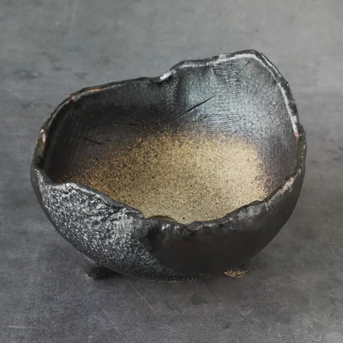 Miniatura 7 de Maceta de bonsái japonesa artesanal en forma de media luna de la serie Banko de Wazakura 4.72 in (120 mm), maceta de jardín de cerámica sin esmaltar