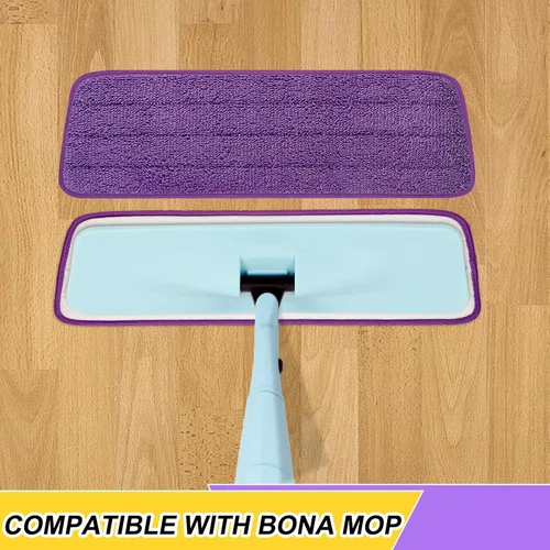 Miniatura 2 de Paquete de 10 almohadillas reutilizables de 16.5 pulgadas, cabezales de repuesto de trapeador de microfibra para mopas húmedas y secas, compatibles