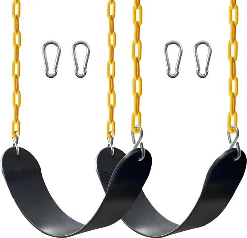 Miniatura 25 de Sunnyglade Juego de 2 columpios resistentes con cadena de 66 pulgadas, accesorios de repuesto con ganchos a presión, soporta 250 libras (2, verde)