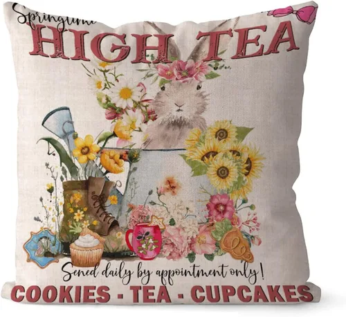 Miniatura 24 de Divertidas fundas de almohada de gnomo de Pascua, huevos de Pascua, zanahorias, divertidas fundas de almohada de 16 x 16 pulgadas, decoración