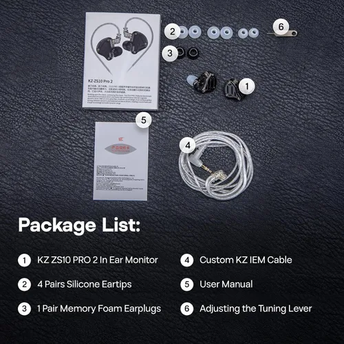 Miniatura 8 de Linsoul KZ ZS10 PRO 2 Monitor In-Ear IEM, Auriculares Híbridos con Cable 1DD+4BA, con Interruptor de Sintonización de 4 Niveles, Auriculares Gaming