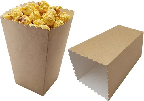 We Moment Caja de papel kraft para palomitas de maíz, contenedor de cartón para palomitas de maíz, para fiestas, paquete de 36