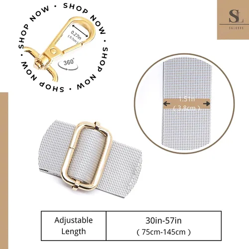 Miniatura 163 de S&loyoe Correas de repuesto para bolso, correa ajustable para bolsa cruzada, correas de guitarra anchas para bolsos de 1.5 pulgadas