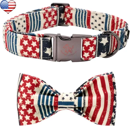 Miniatura 25 de Collar para perro Elegant Little Tail con moño, estampado de pepinillos, collar de moño lindo para perros pequeños eneldo