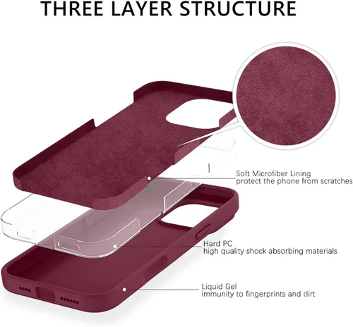Miniatura 383 de GUAGUA Funda compatible con iPhone 17 Pro Max de 6.9 pulgadas, silicona líquida, goma de gel suave, delgada, forro de microfibra delgada