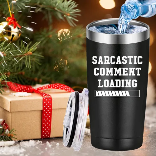 Miniatura 6 de Mamihlap Taza de viaje con carga de comentarios sarcásticos. Regalos divertidos para hombres, hombres, papá, abuelo y novio. Divertida idea