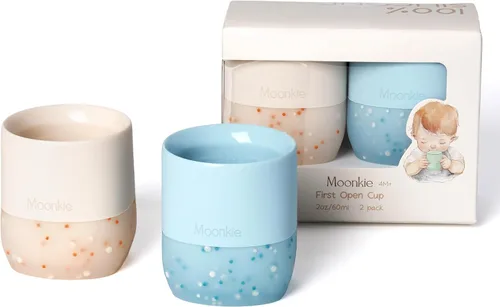 Miniatura 10 de Moonkie Tazas de silicona para bebés de 4 meses en adelante Pequeñas tazas de entrenamiento abiertas para bebés con confeti espolvoreado