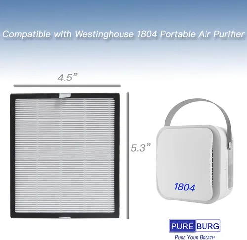 Miniatura 2 de PUREBURG Paquete de 6 filtros de repuesto compatibles con el purificador de aire portátil Westinghouse 1804, H13 HEPA
